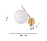 NORDECOR ARANDELA GLOBE UP 20CM E27 DOURADA