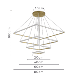 NORDECOR PENDENTE LED INVERSE QD C/4MOD 120W 3000K BRONZ