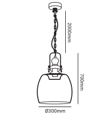 PENDENTE OPUS BISHOP CONHAQUE 1XE27 EM VIDRO