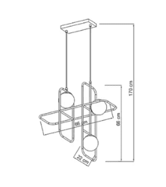 PENDENTE GLOBE III 3XG9 OPALINO DOURADO