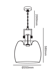 PENDENTE OPUS TORRE FUME 1XE27 EM VIDRO