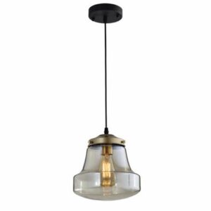 CHANDELIE PENDENTE PYLON VIDRO CONHAQUE