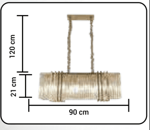 HEVVY PENDENTE BELL 90CM DOURADO E CHAMPANHE