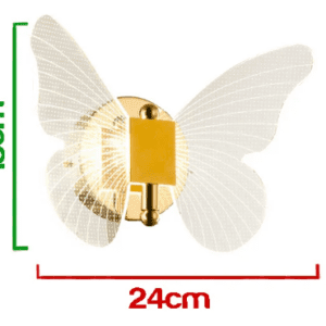 SINDORA ARANDELA BORBOLETA DOURADA