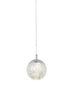 SINDORA PENDENTE CRISTAL ESFERA 10CM 5W 3000K CROM