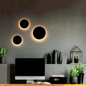 ARANDELA ECLIPSE 12W 3000K PRETA OPUS